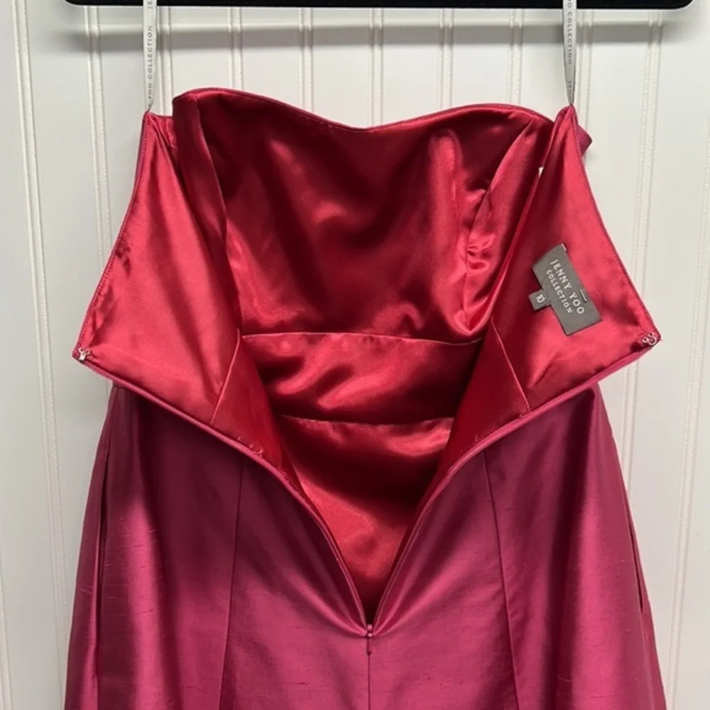 Jenny Yoo Collection 100%silk Pink Strapless Dress - Picture 6 of 9